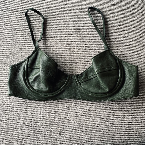 DUNDAS Black Leather Bralette Top - Picture 7 of 10